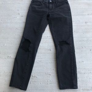 VANS 3/26 Black Ankle Stretch Jeans knee holes
